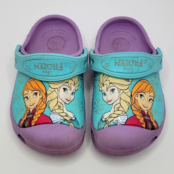 Crocs Kids × Disney Frozen Elsa & Anna lilac clogs | Toddler 8/9 - Picture 2 of 7